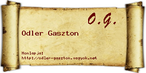 Odler Gaszton névjegykártya